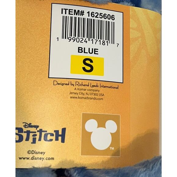 Disney Stitch One‑Piece Pajama Hooded Fleece Soft Jumpsuit Blue Adult Size S NWT - Picture 6 of 9